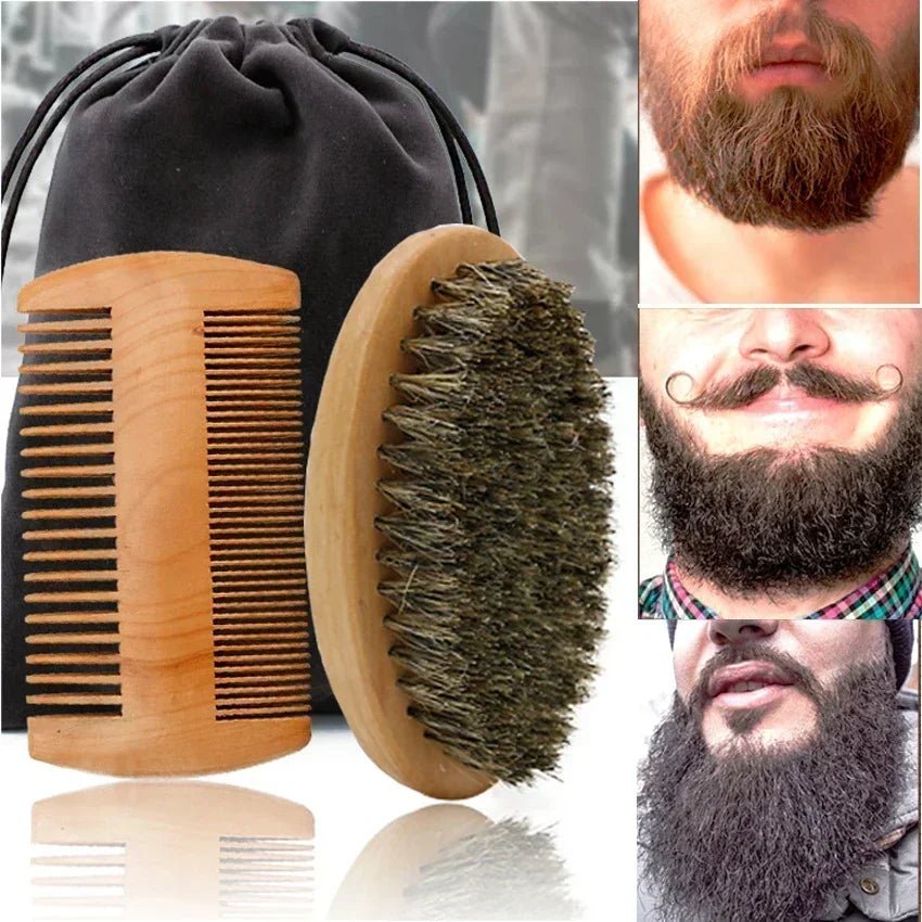 brosse poil de sanglier-Full Beard Care Set™