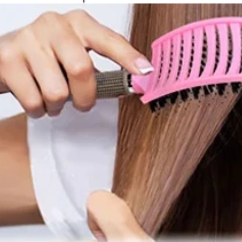 brosse cheveux-poil sanglier - rose